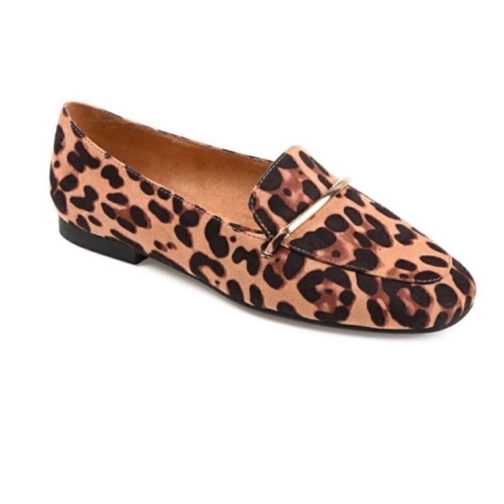 Journee Collection Leopard Print Loafers in Brown and Black